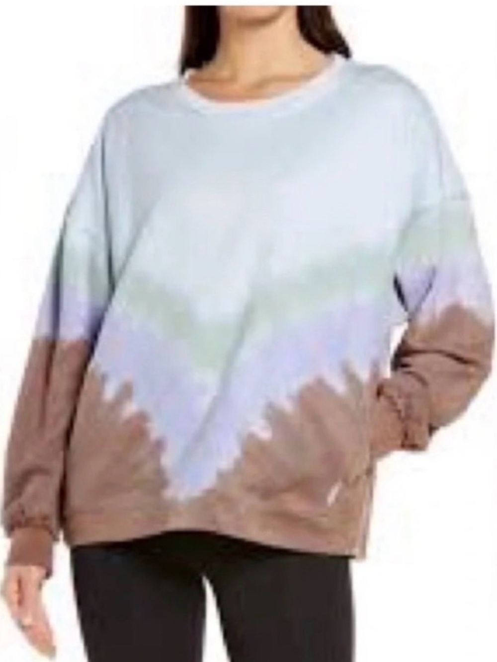 Free People FP Movement Sweatshirt Women L Ombré Metti Crew Tie Dye Oversized
